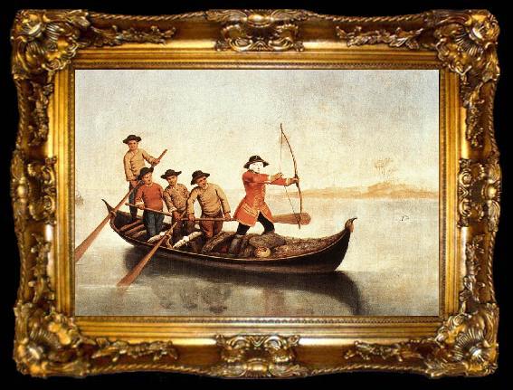 framed  LONGHI, Pietro Duck Hunters on the Lagoon s, ta009-2